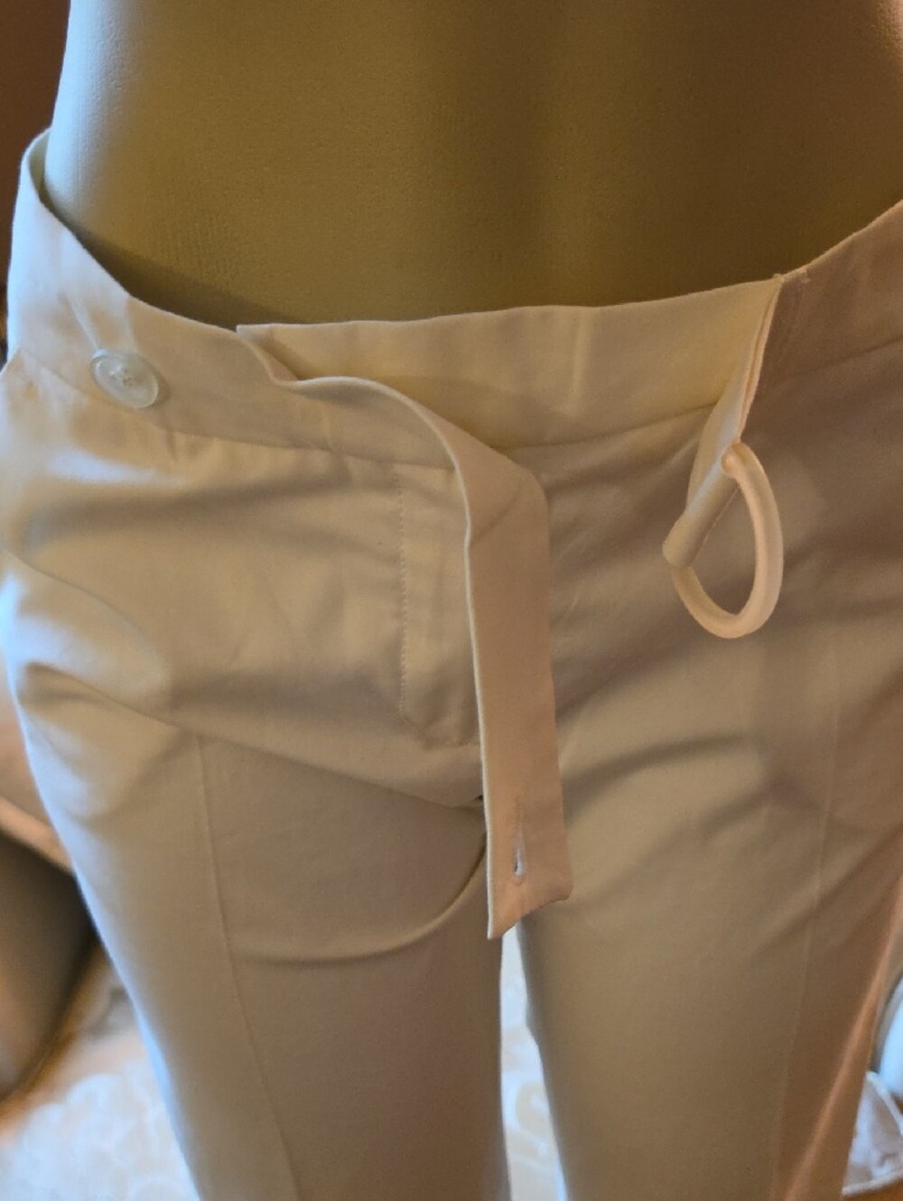 Women's Cream Straight-Leg Dress Pants - Picture 4 of 8
